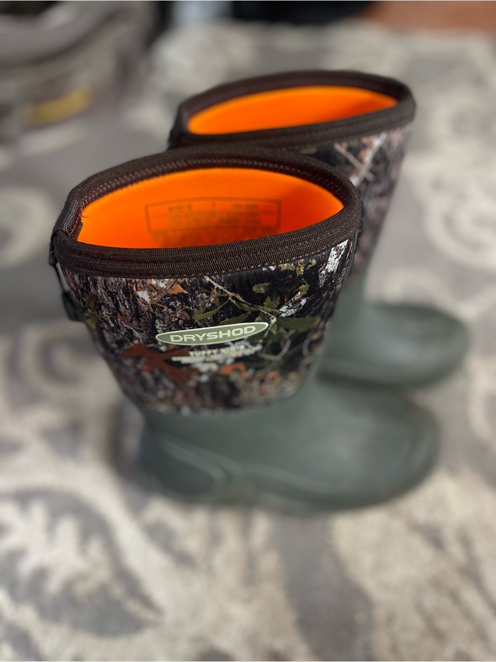Dryshod Camo Neoprene Waterproof Boots with Orange Liner